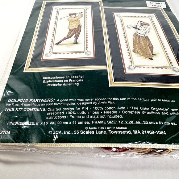 Counted Cross Stitch Elsa Williams Golfing Parners by Arnie Fisk Sealed - Picture 3 of 5
